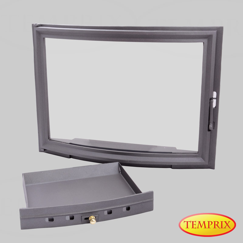 Kamintür Glas Funkenschutztür Kamin feuerfest Ofentür Kenai 645 x 500