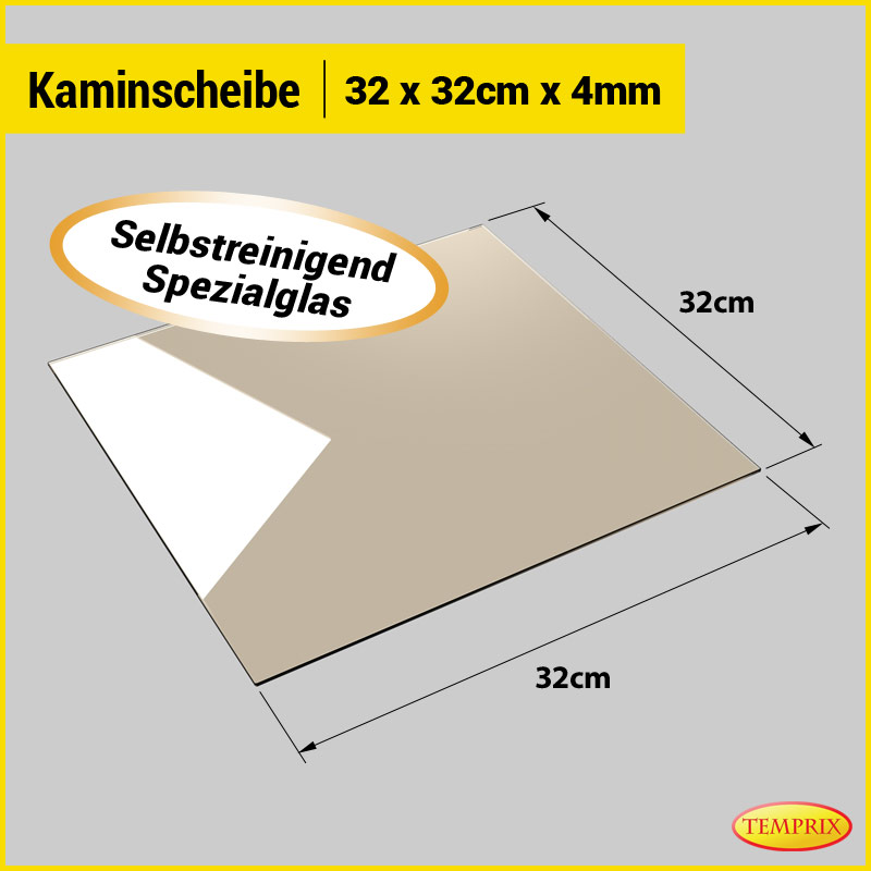 Topseller Ofenglas Kaminglas Ofen Glas Kamin 32 x 32 cm selbstreinigend