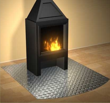Temprix Funkenschutz & Glasbodenplattegeteilte Bodenplatte für Kamin & Ofen 