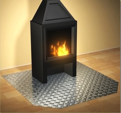 Temprix Funkenschutz & GlasbodenplatteFacette Bodenplatte für Kamin & Ofen 