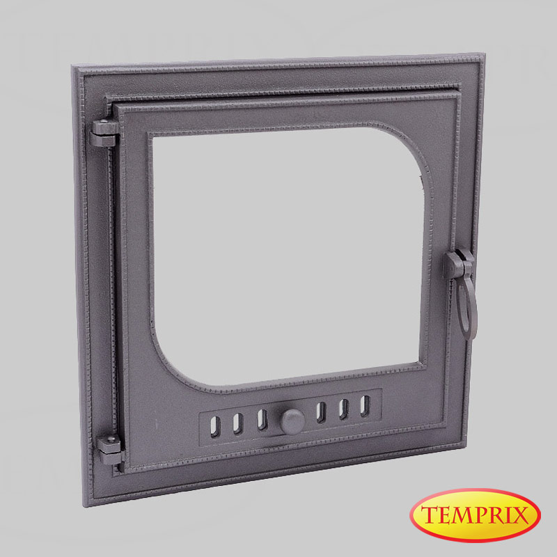 Kamintür Schornstein Tür Stahl mit Glas Schornsteinöffnung Revisionstür